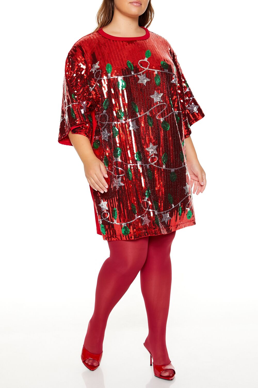 plus size christmas sweater dress Red Plaid Half Button Long Sleeve Holiday Red / 2X / 75%Polyester+25%Cotton and bodycon silhouette.Content + Care Dress Torrid Christmas Sweaters Plus