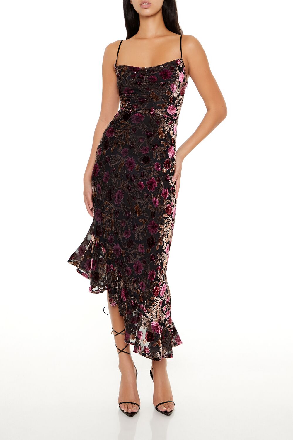Asymmetrical Floral Midi Dress Asymmetrical Floral Midi Dress