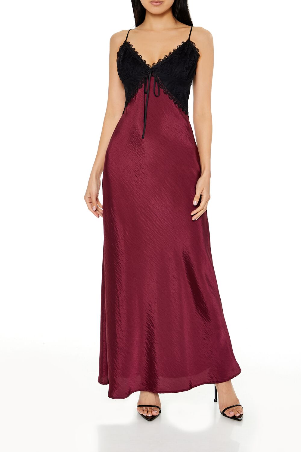 strapless open back dress Elegant Rosso Amore Maxi Slip Dress