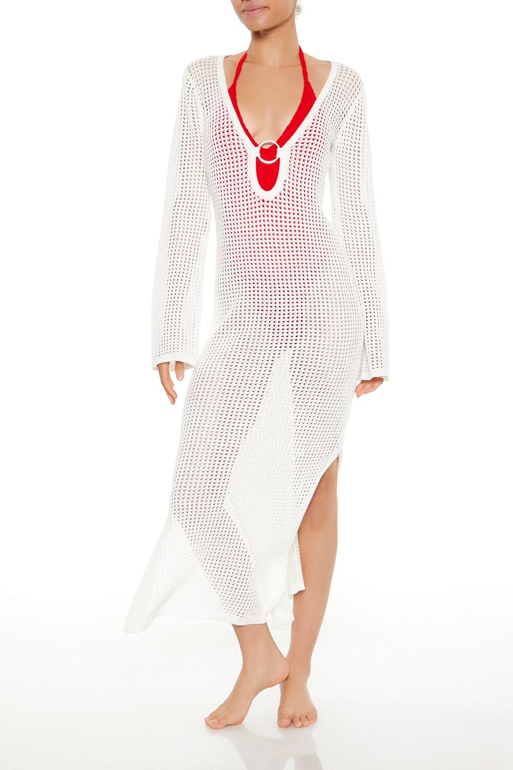 Crochet O-Ring Swim Cover-Up Maxi Dress Crochet O-Ring Swim Cover-Up Maxi Dress