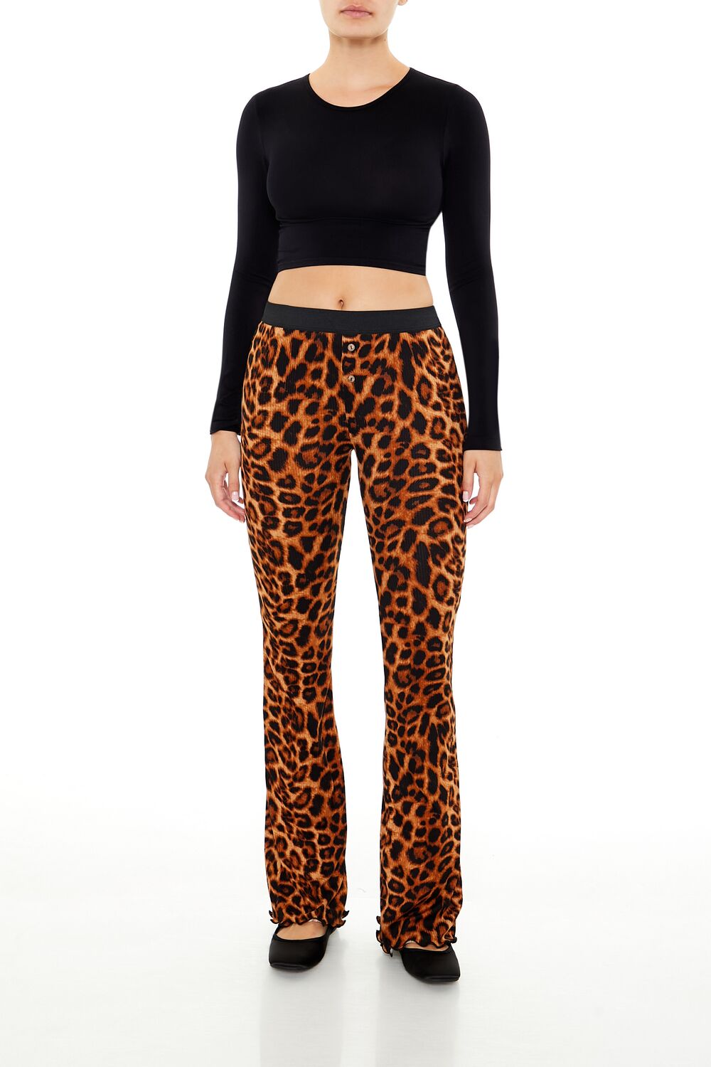 Leopard Print Flare Pants
