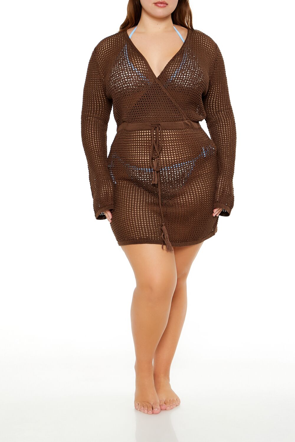 Plus Size Crossed Swim Cover-Up Dress Plus Size Crossed Swim Cover-Up Dress