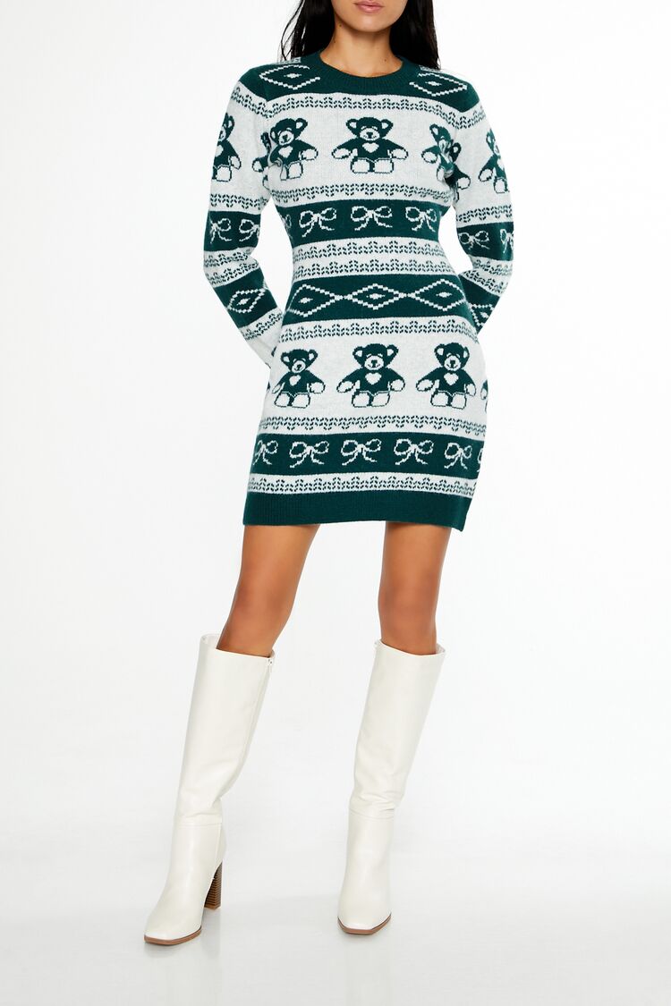 fair isle christmas sweater dress Baby And Toddler Girls Matching Family Long Sleeve Christmas Fairisle Sweater Dress - RED