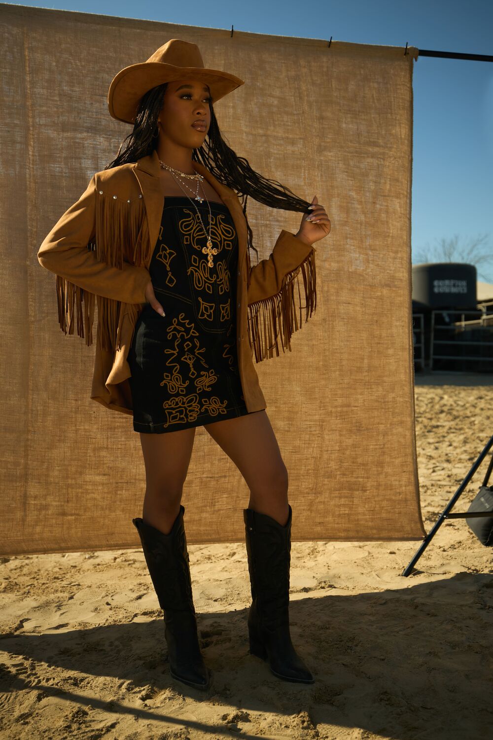 Compton Cowboys Denim Mini Dress Compton Cowboys Denim Mini Dress