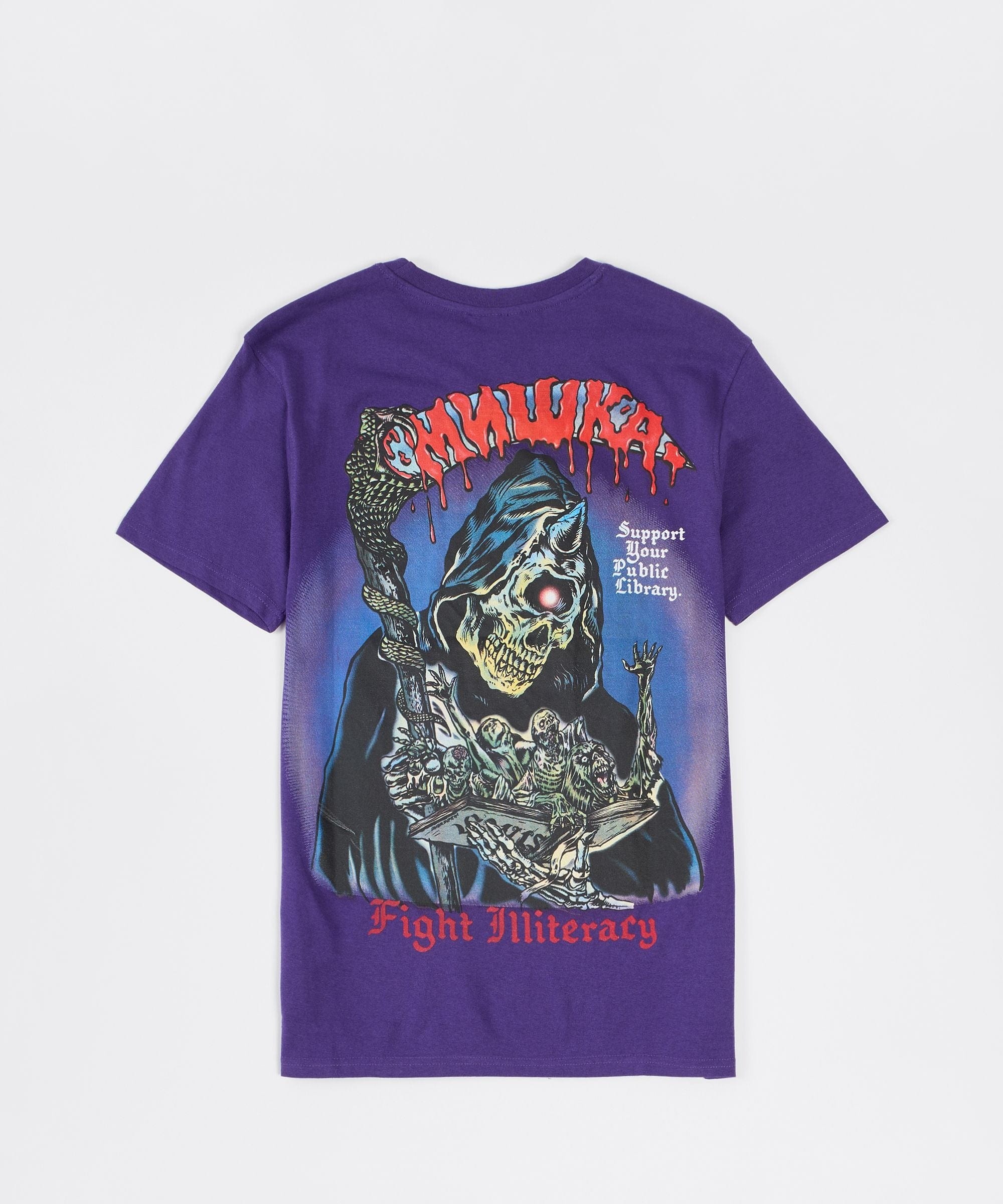 Mishka Fight Illiteracy Short Sleeve Tee - Purple