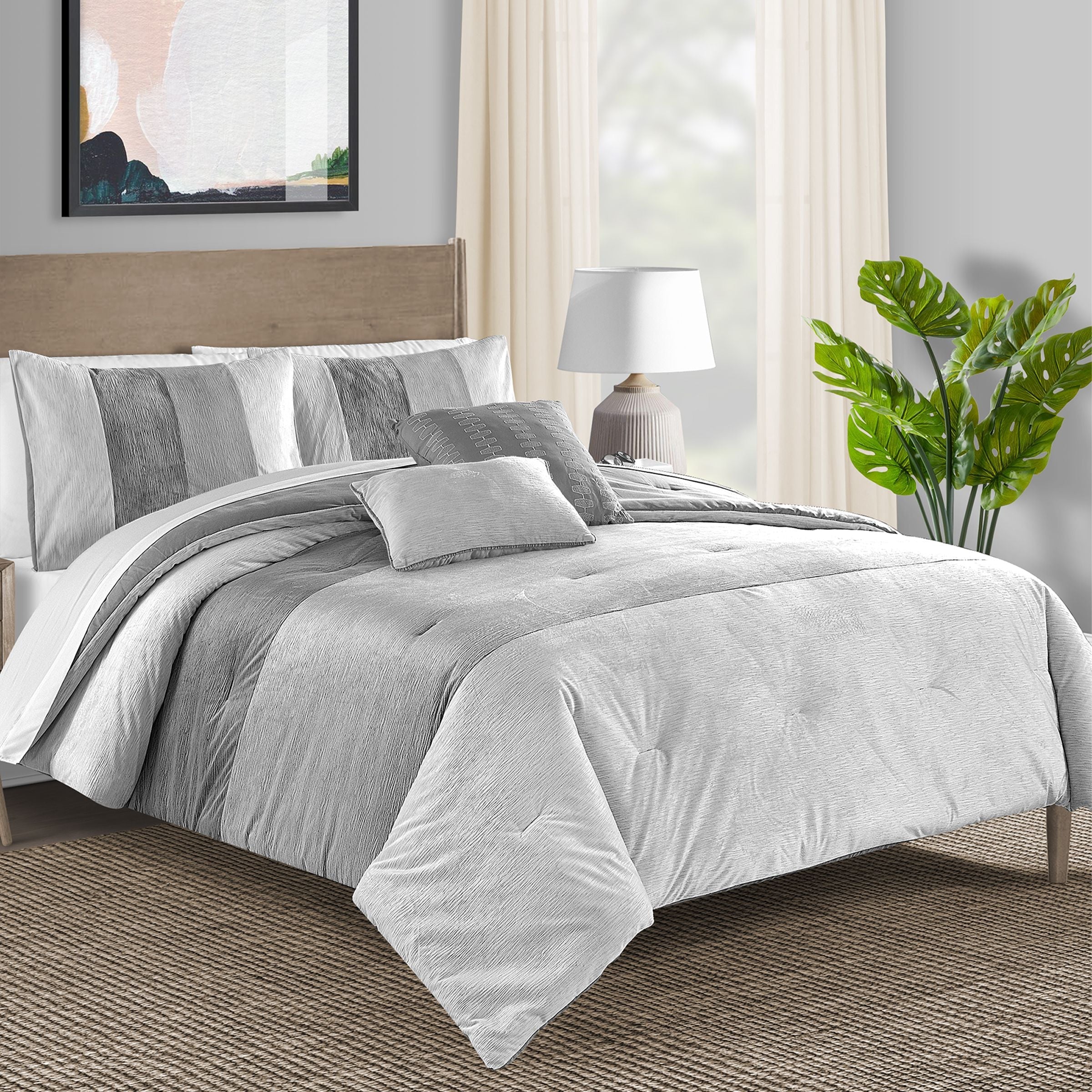 Space-Dye Stripe 9 Piece Comforter Set