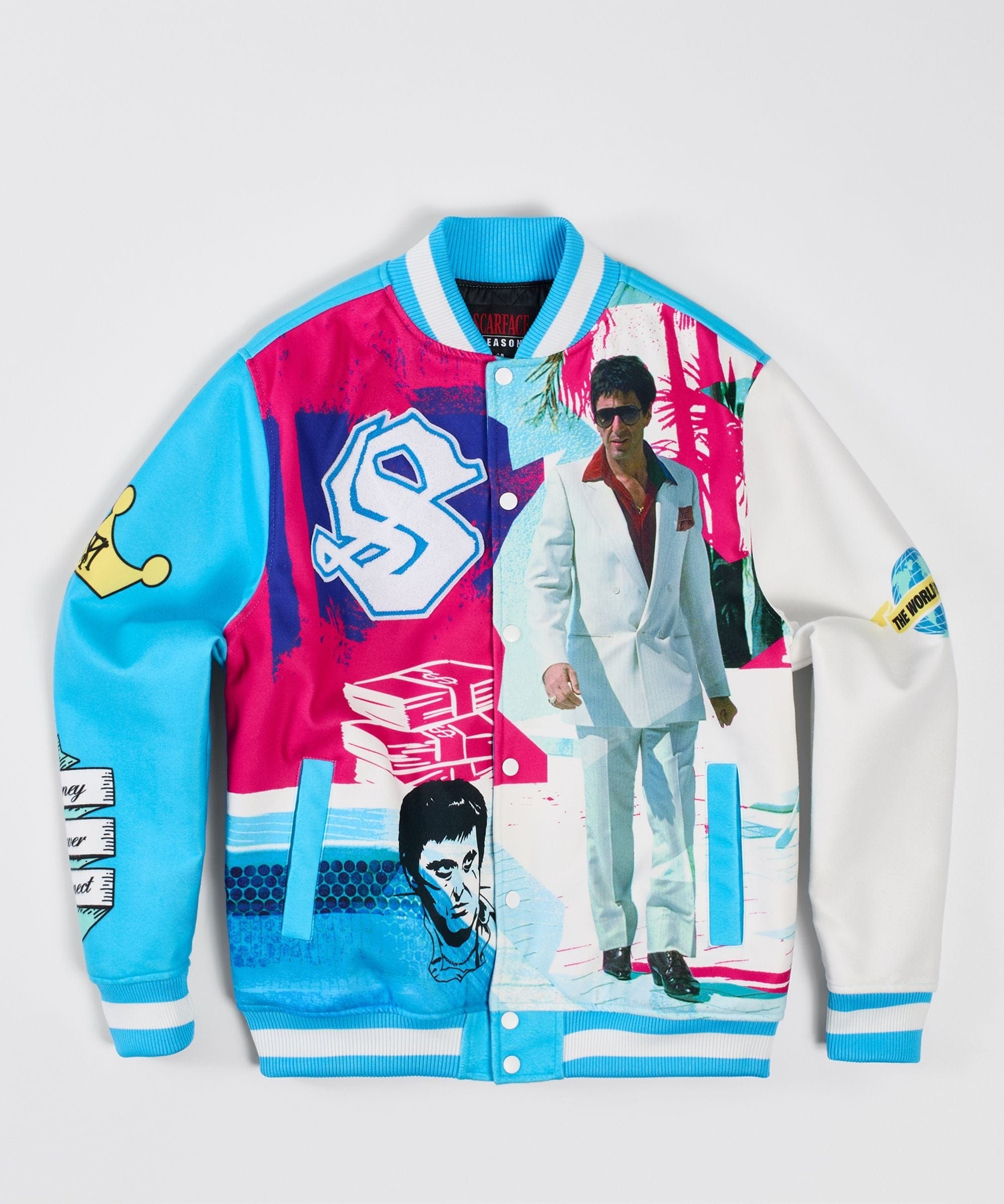 Scarface Retro Varsity Jacket - Blue
