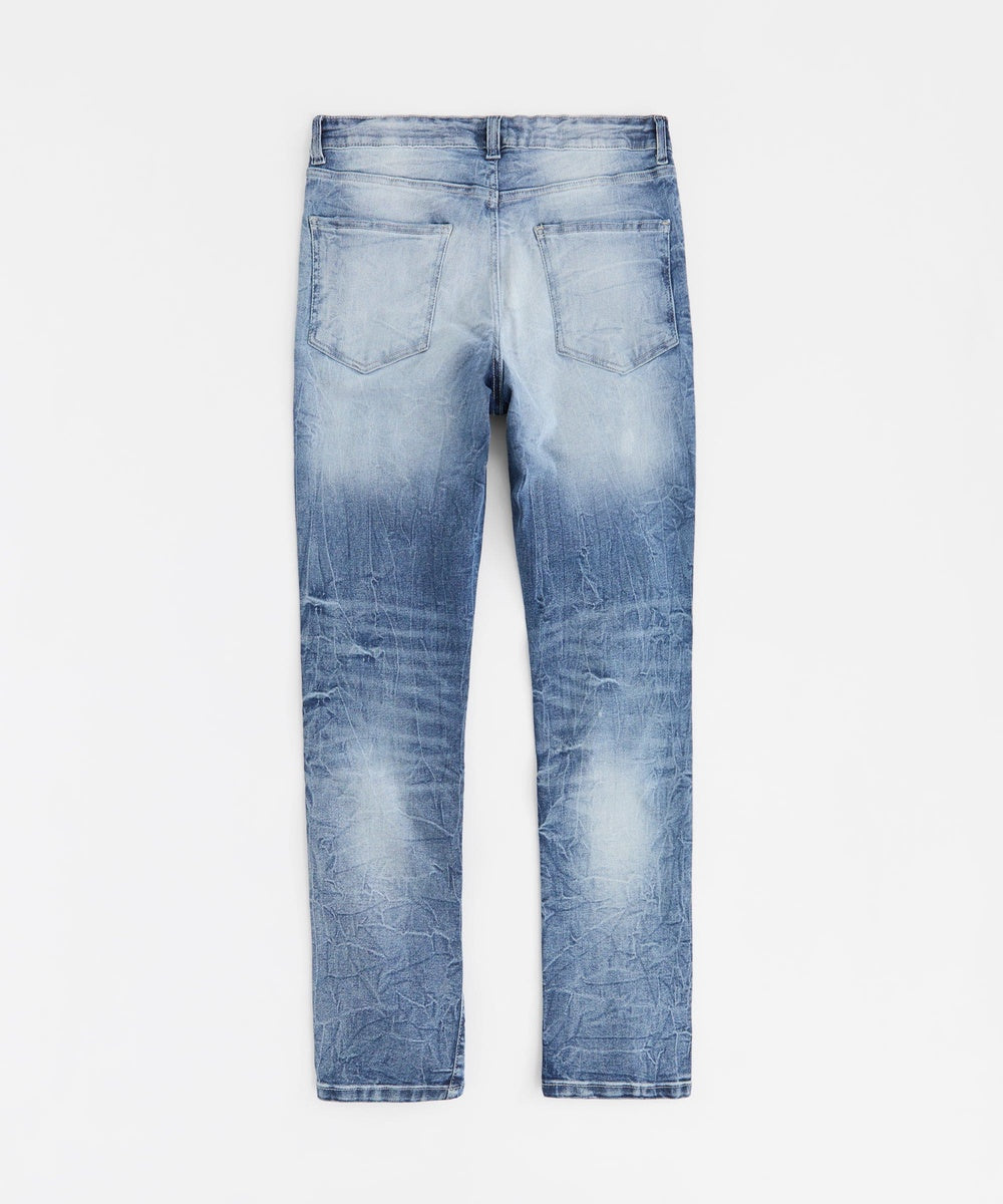 Men's Skinny Rip and Repair Denim Pants - Medium Blue