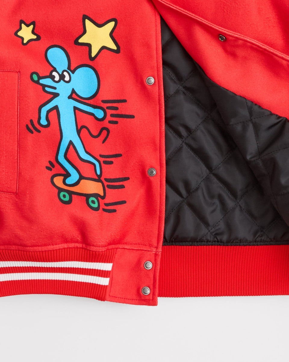 Keith Haring Wool Varsity Jacket - Red