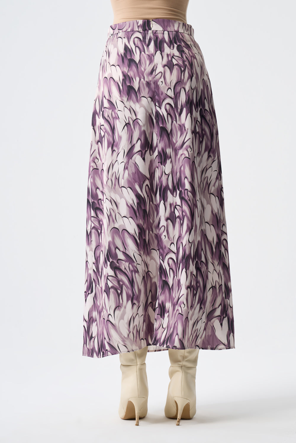 Mizalle - Ellipse Pattern Satin Skirt Apparel