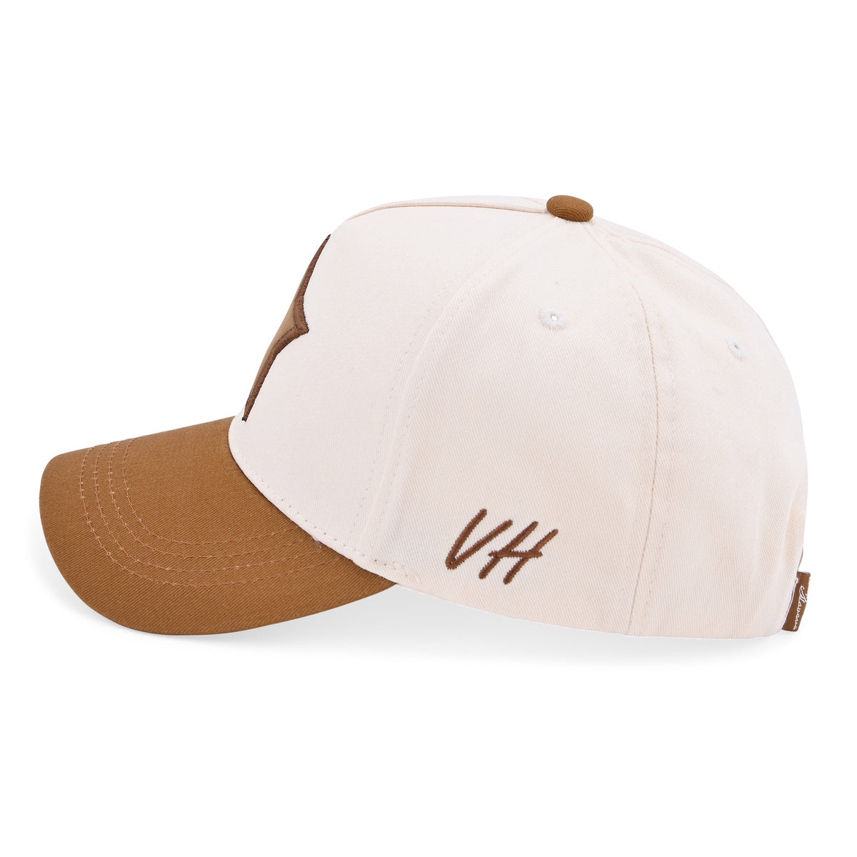 Vintage Havana Trucker Hat for Women & Men – Brown & Cream Adjustable Cap – Embroidered Star