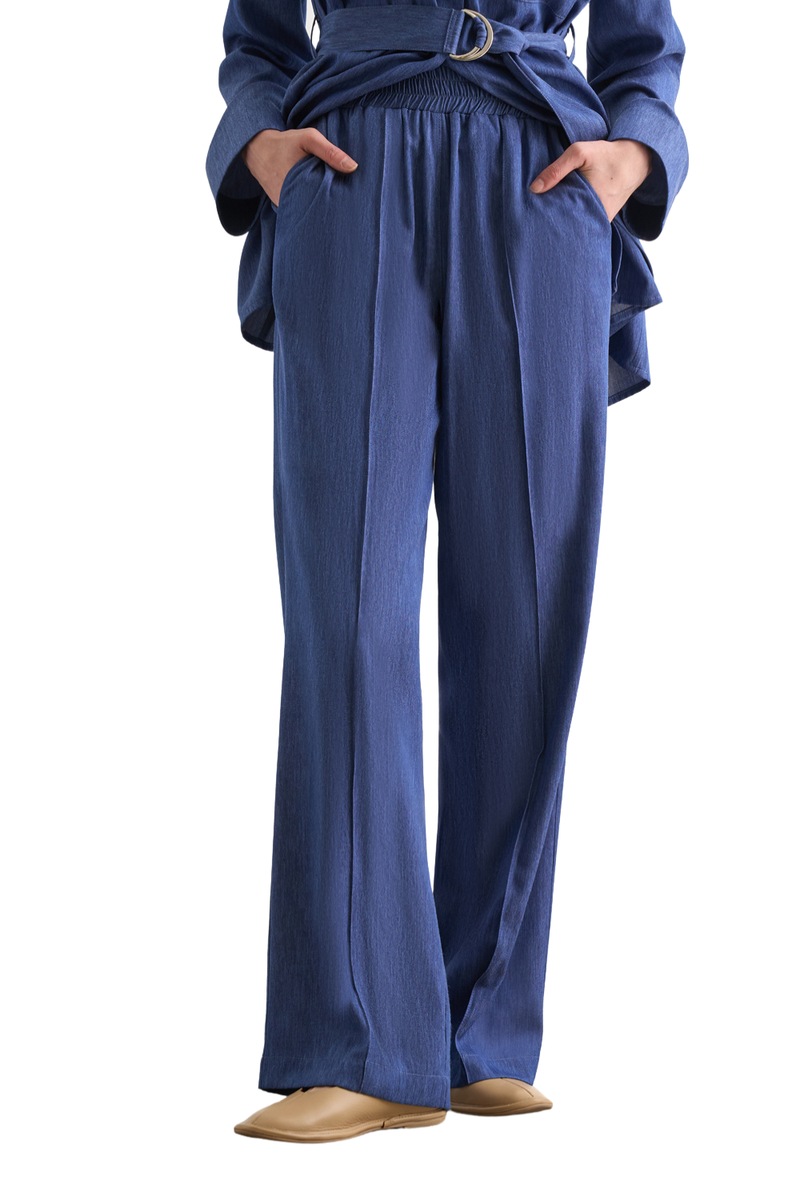 Denim Elastic Trousers - Pants