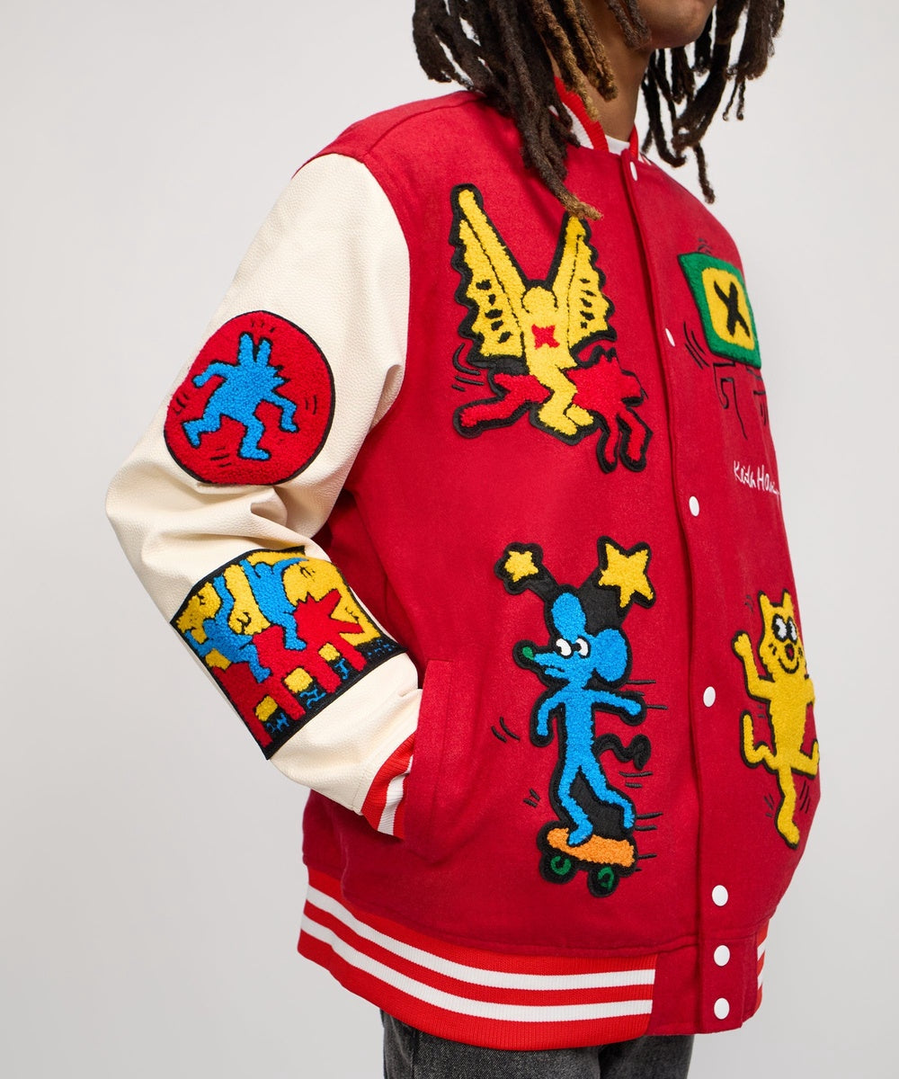Keith Haring Wool Varsity Jacket - Red