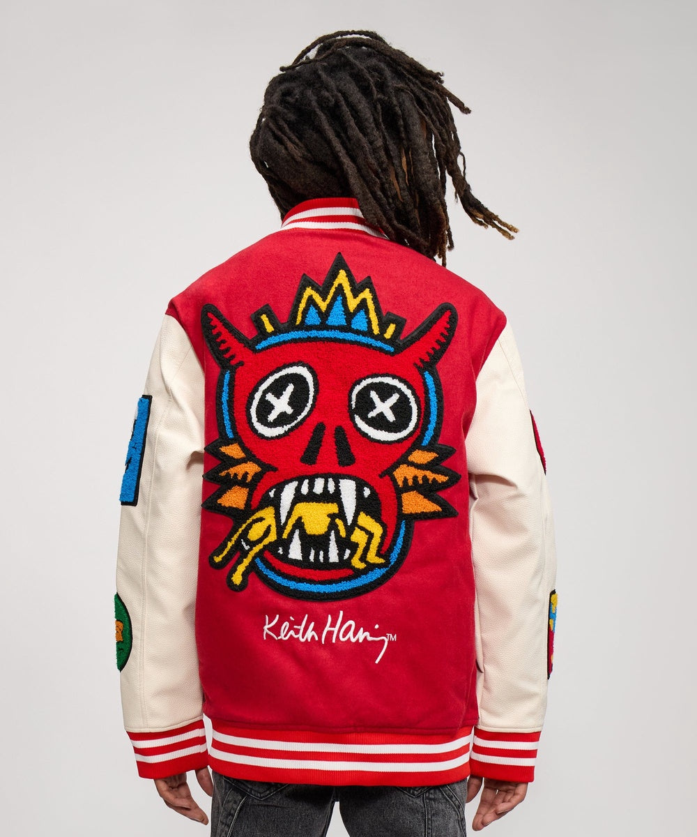 Keith Haring Wool Varsity Jacket - Red