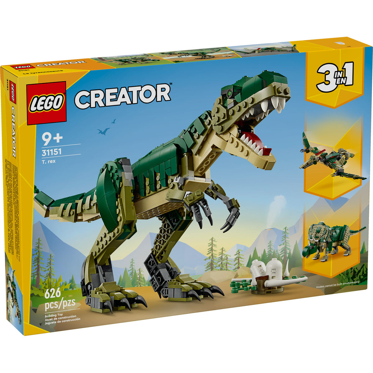 LEGO® Creator 3in1 T. Rex, Dinosaur Toy for Kids 31151