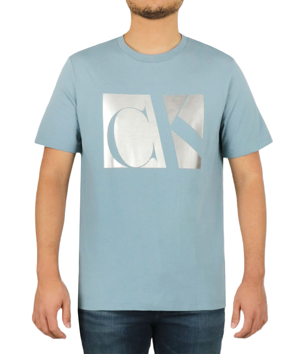 Short Sleeves Matte Metallic Monogram Tee