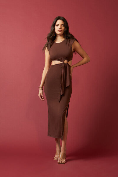 o ring maxi dress O-Ring Cutout Maxi Dress