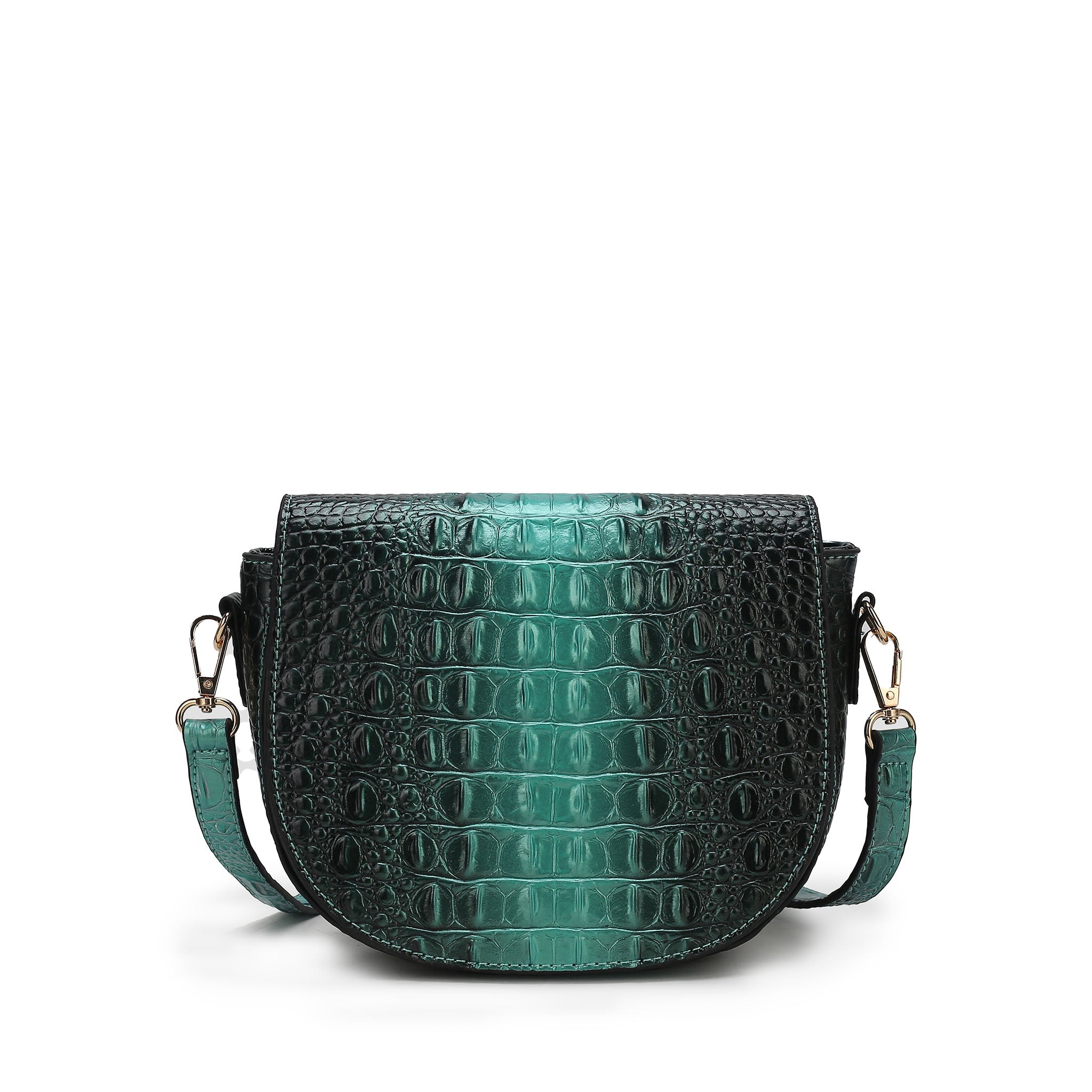Amalia Croc-Embossed Crossbody Bag