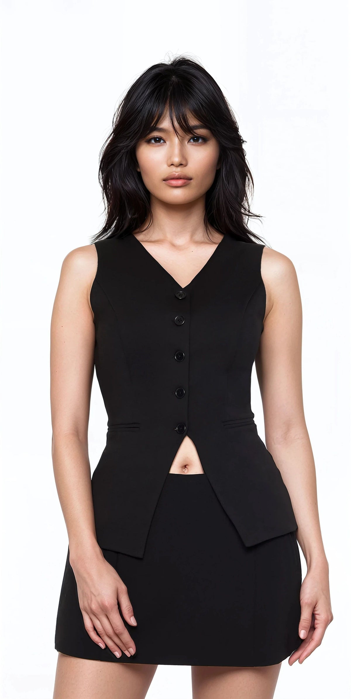Sleeveless Button-Up Top Sleeveless Button-Up Top
