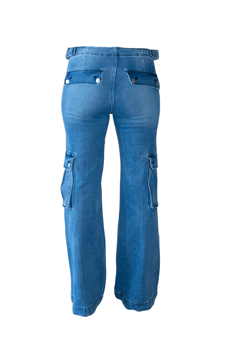 Flared Cargo Jeans