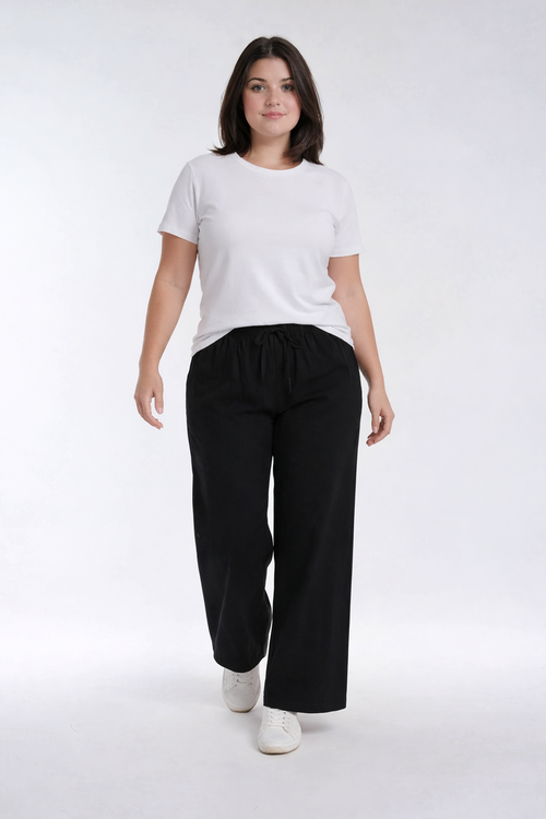 Choose options PLUS SIZE WIDE-LEG DRAWSTRING PANTS