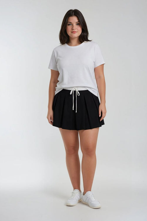 Choose options PLUS SIZE PLEATED DRAWSTRING MINI SKORT