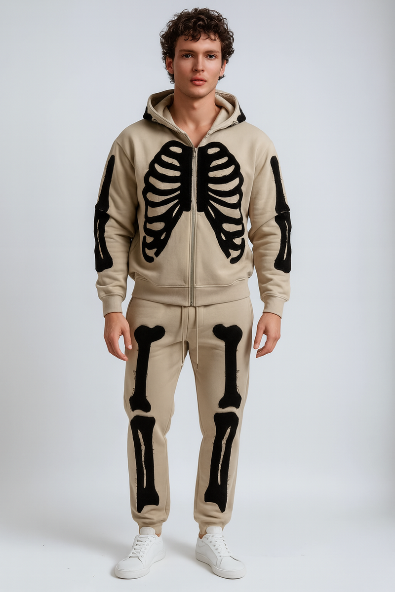 Skeleton Graphic Zip-Up Hoodie