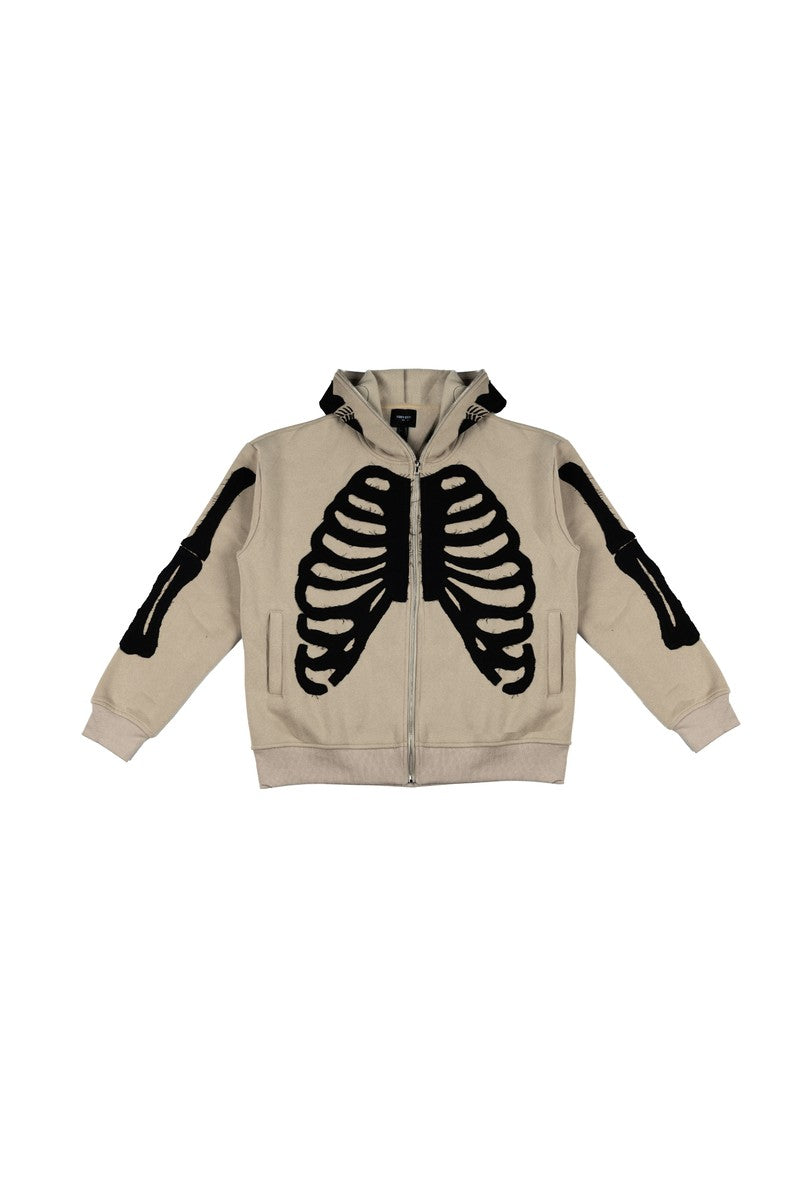 Skeleton Graphic Zip-Up Hoodie