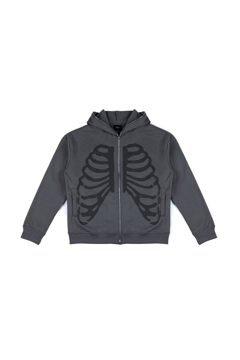 Skeleton Graphic Zip-Up Hoodie
