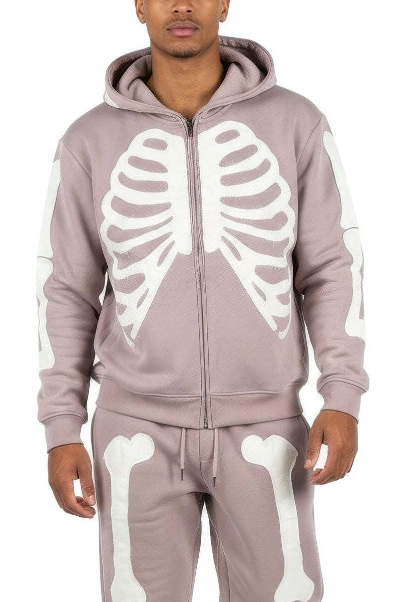 Skeleton Graphic Zip-Up Hoodie