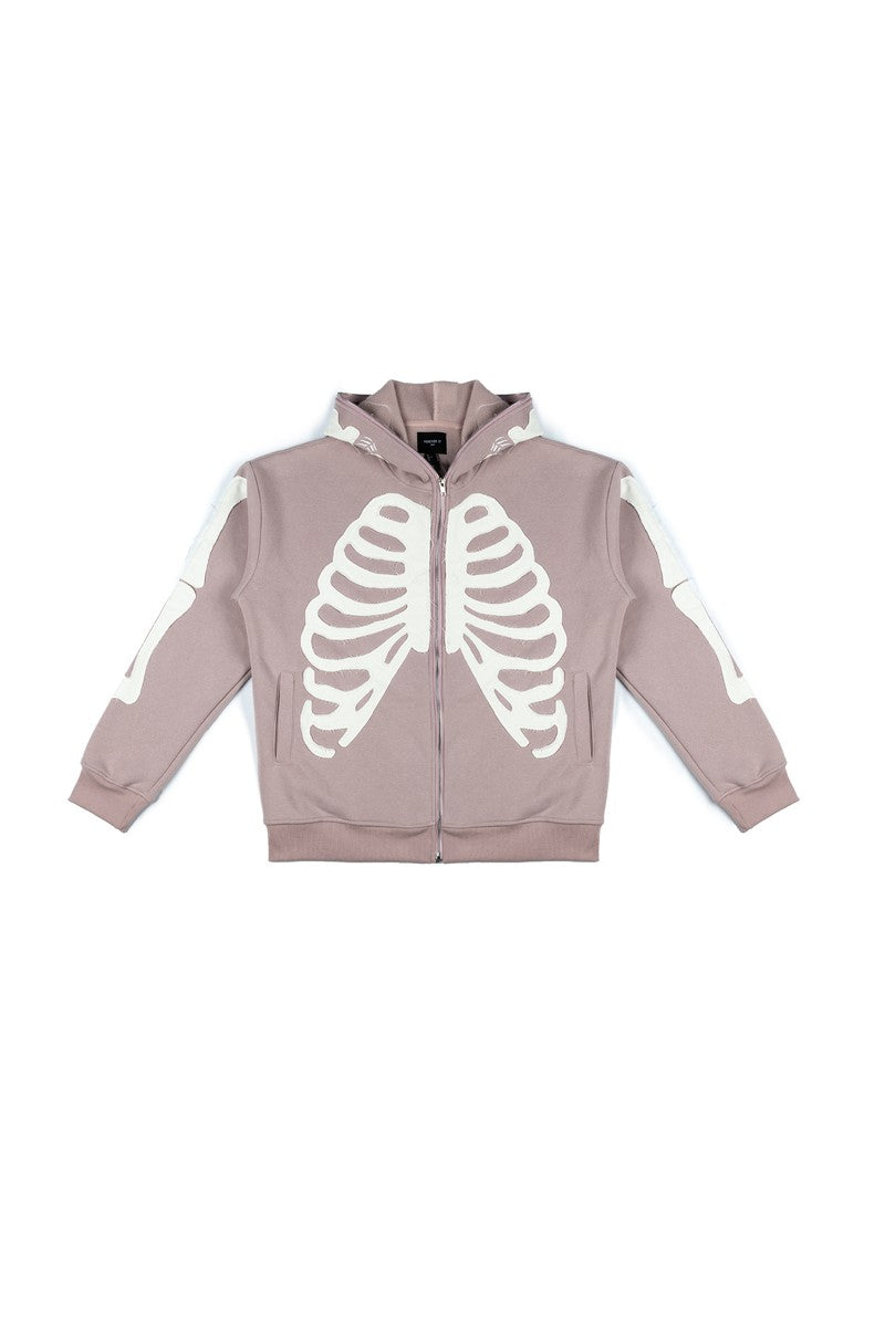 Skeleton Graphic Zip-Up Hoodie