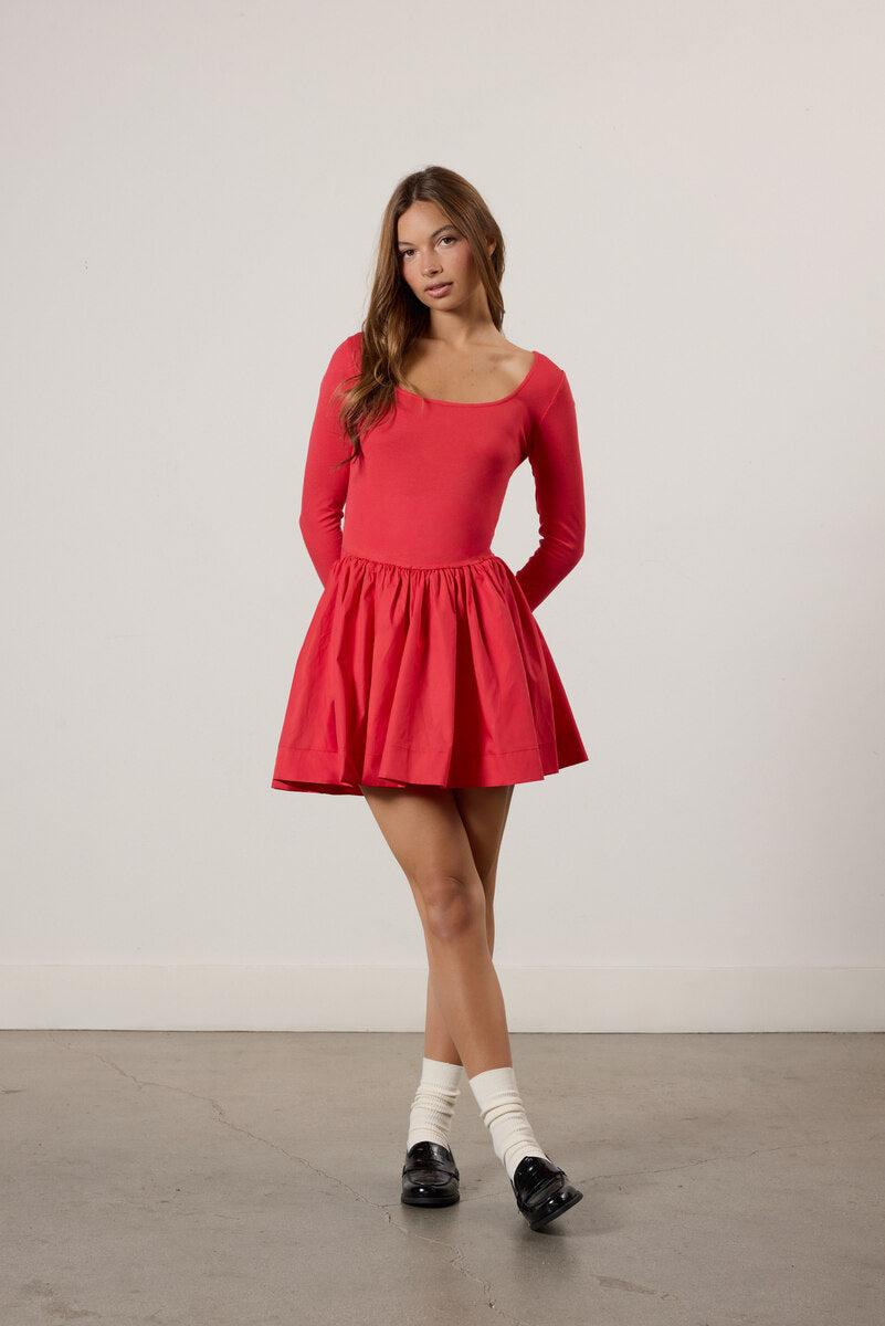 Scoop-Neck Mini Skater Dress