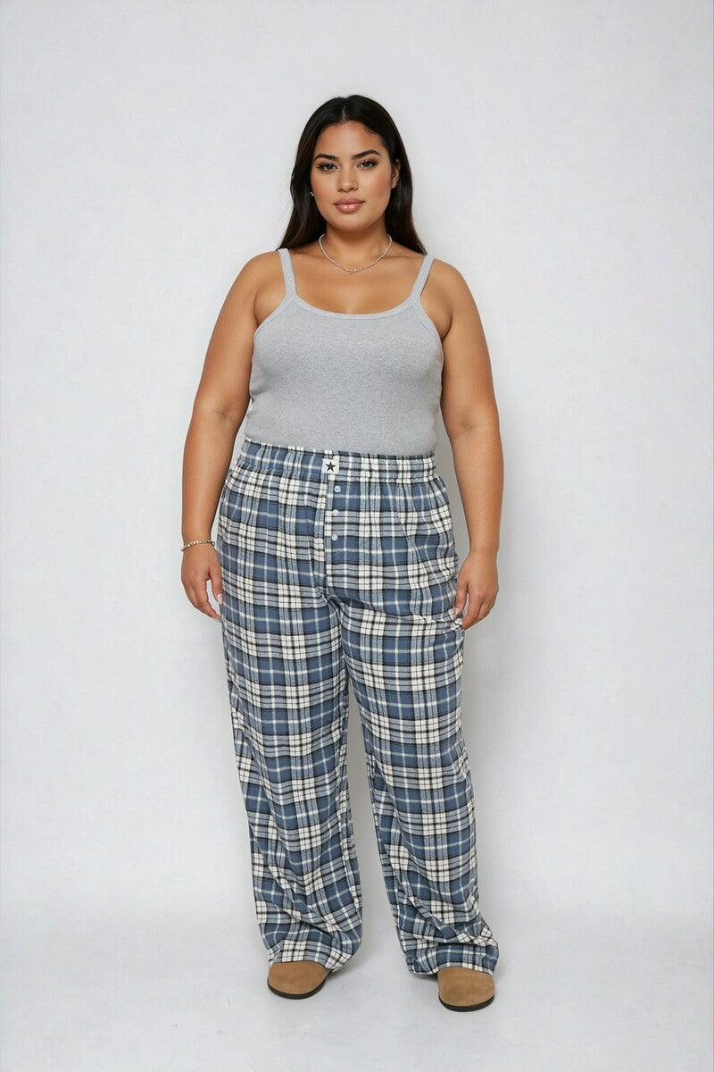 Plus Size Plaid Flannel Pajama Pants
