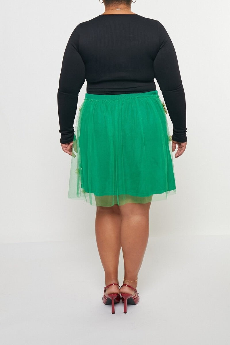 Plus Size Holiday Tutu Mini Skirt