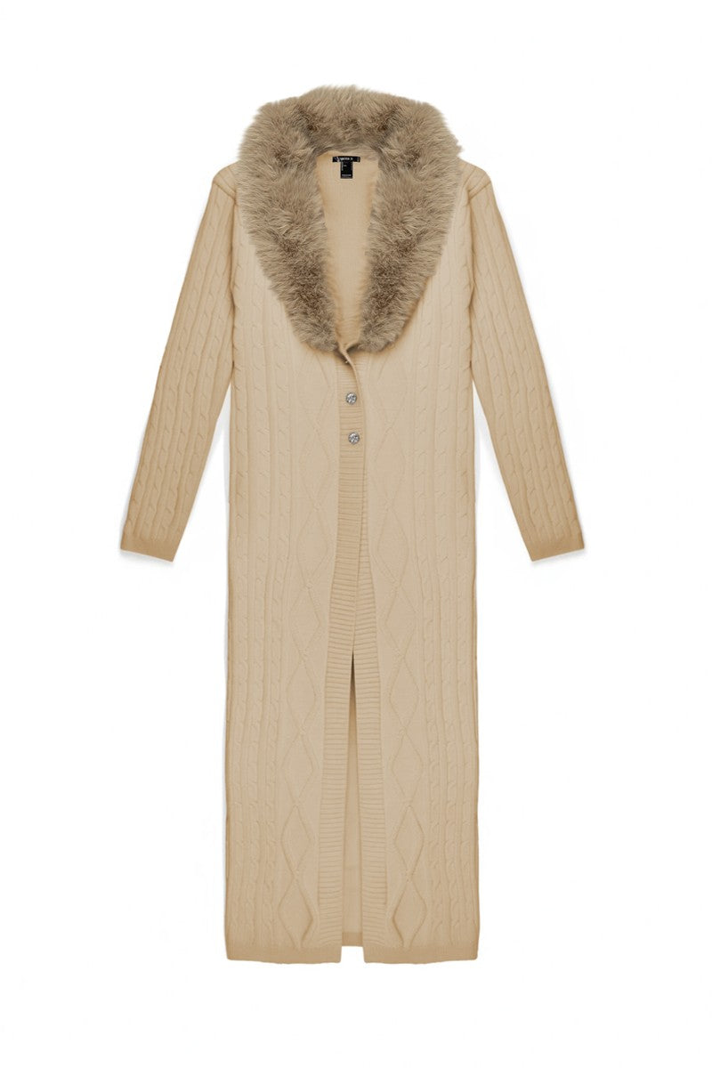 CABLE KNIT FAUX FUR ブルゾン LAGUA GEM | CABLE KNIT FAUX FUR ブルゾン (ブルゾン ) |SHEL'TTER