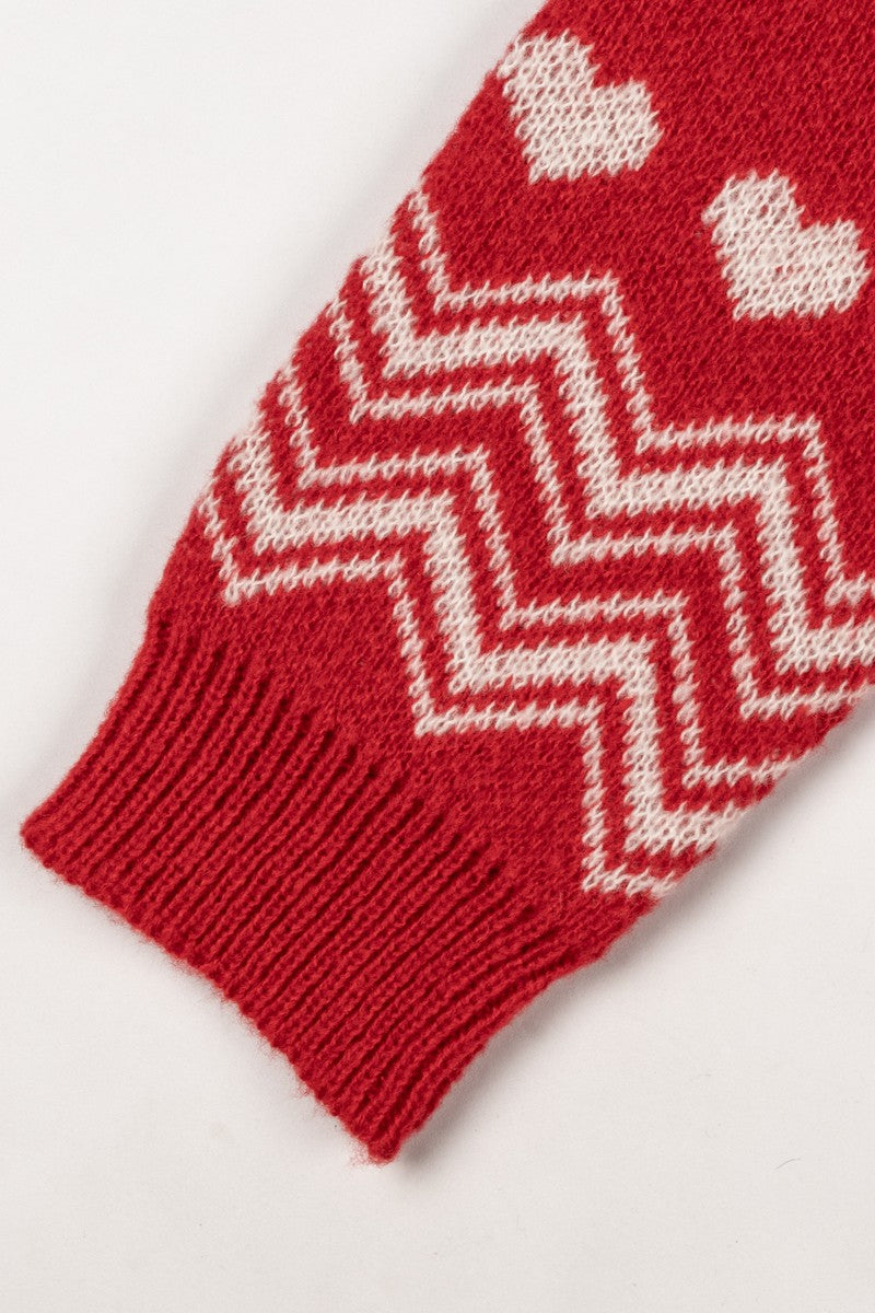 Poodle Pattern Fair Isle Knit Sweater