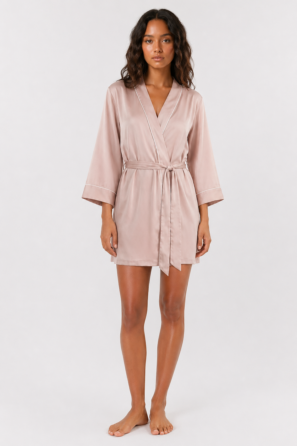 Piped-Trim Modal Robe
