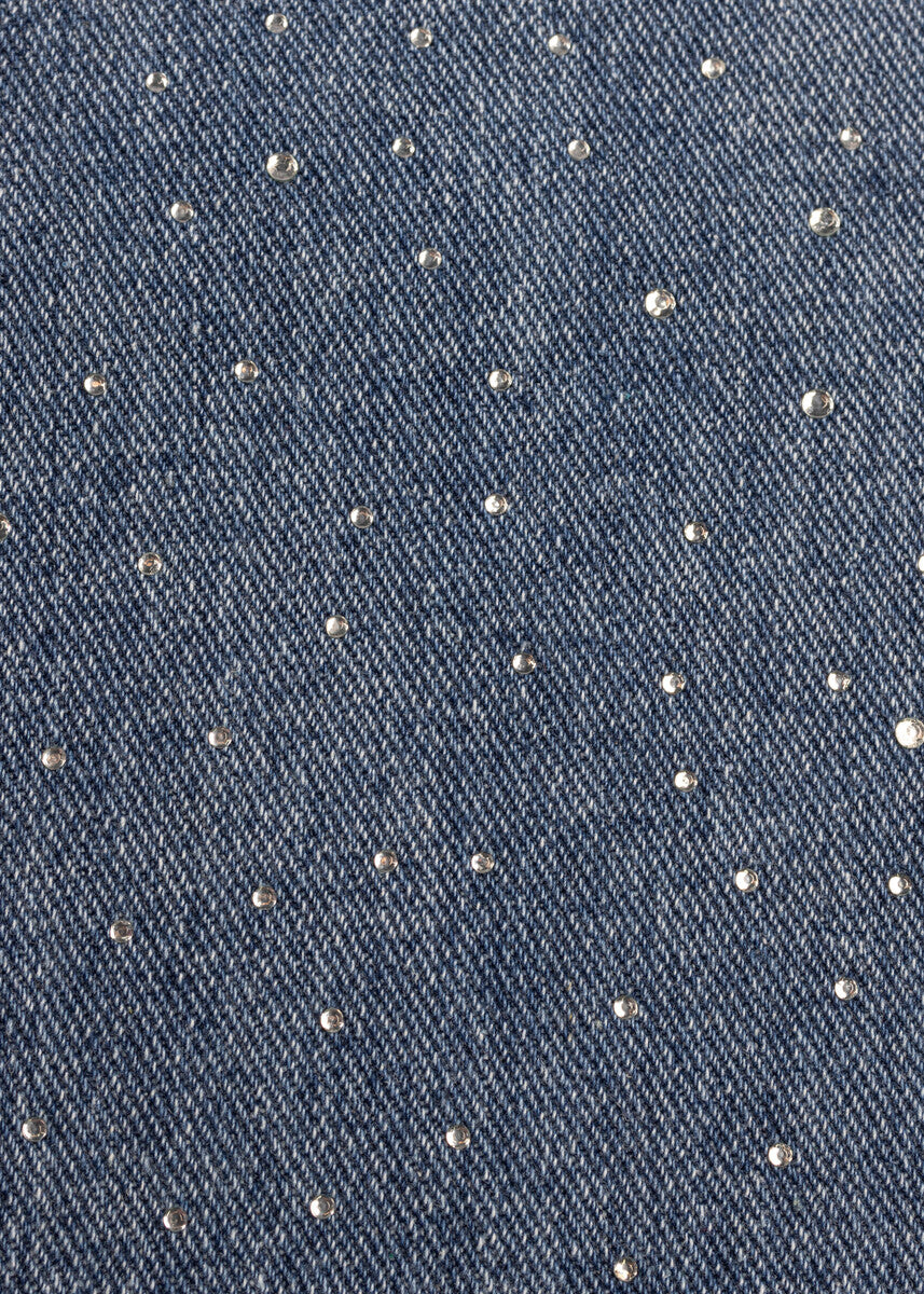 Wide-Leg Rhinestone Jeans