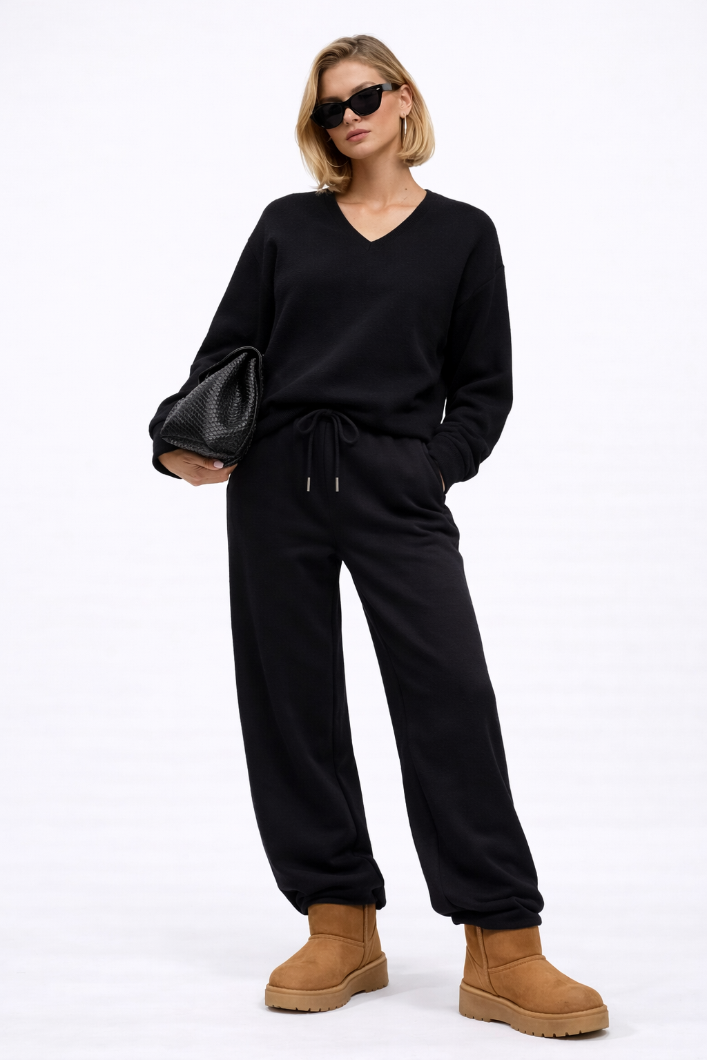 V-Neck Sweater & Wide-Leg Pant Set V-Neck Sweater & Wide-Leg Pant Set