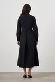 Mizalle Button Up Belted Dress Black Apparel
