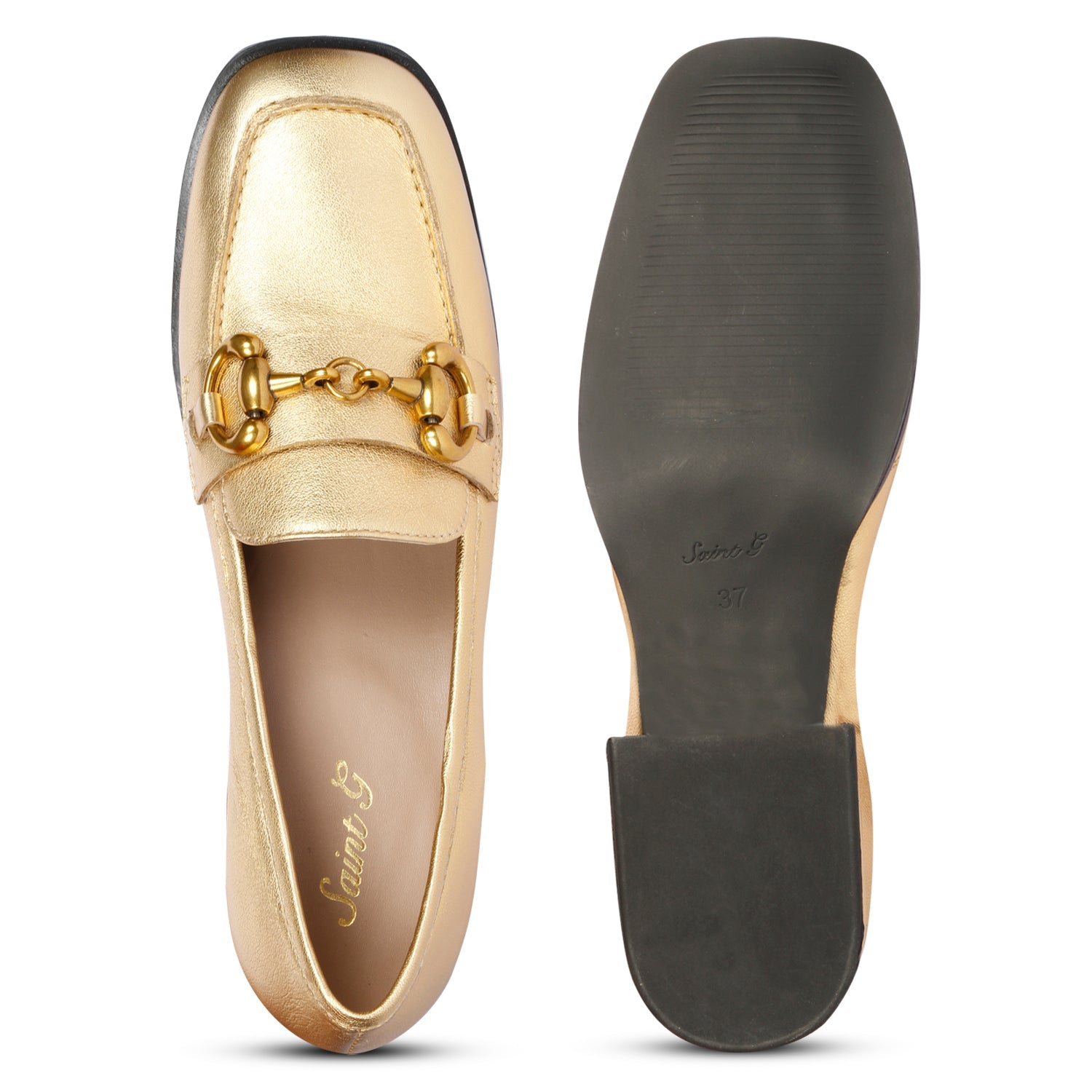 Saint G - Vera Metallic Heeled Loafers Footwear