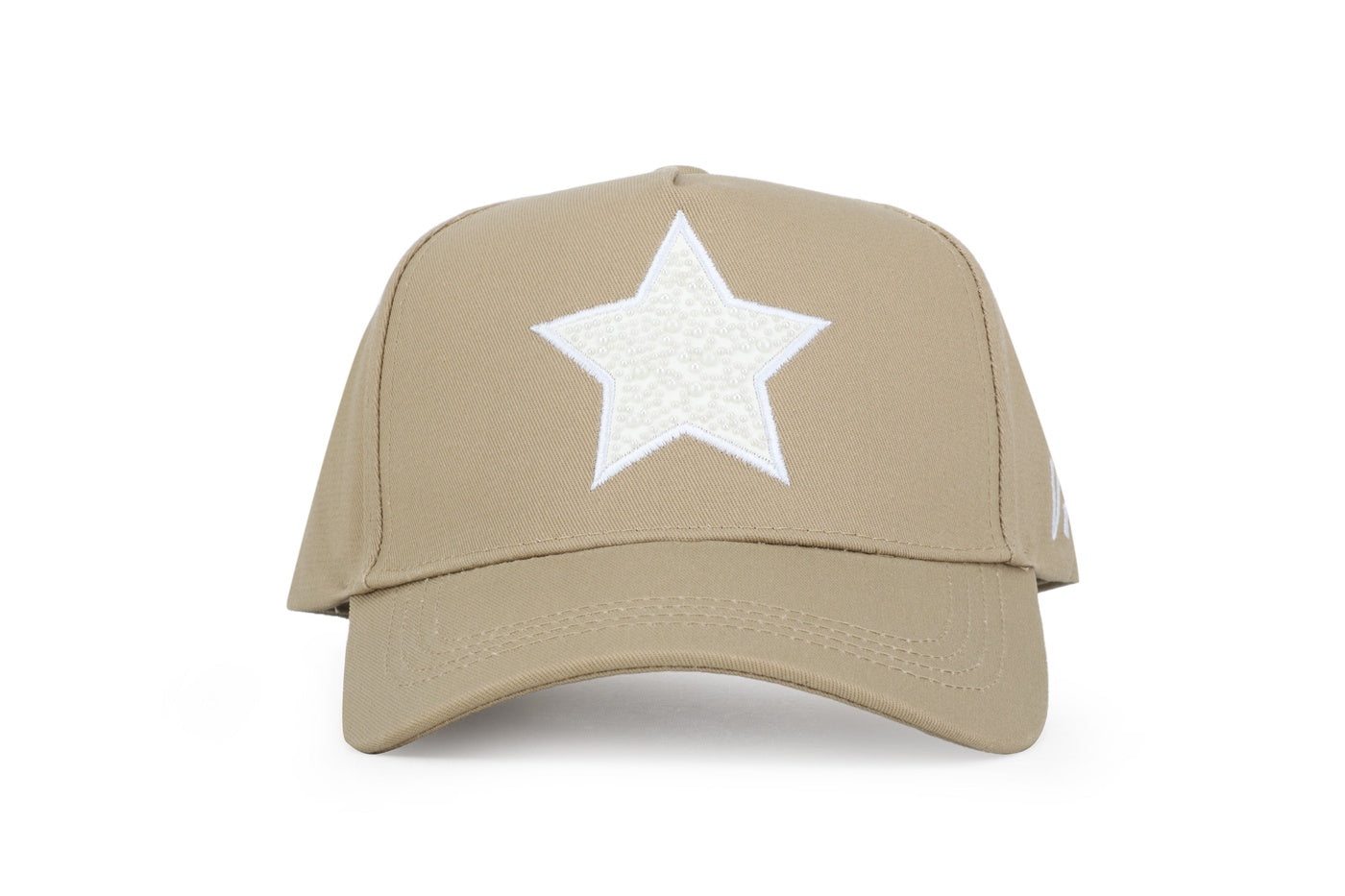 Vintage Havana Trucker Hat for Women  – Khaki Adjustable Cap – Pearl Star