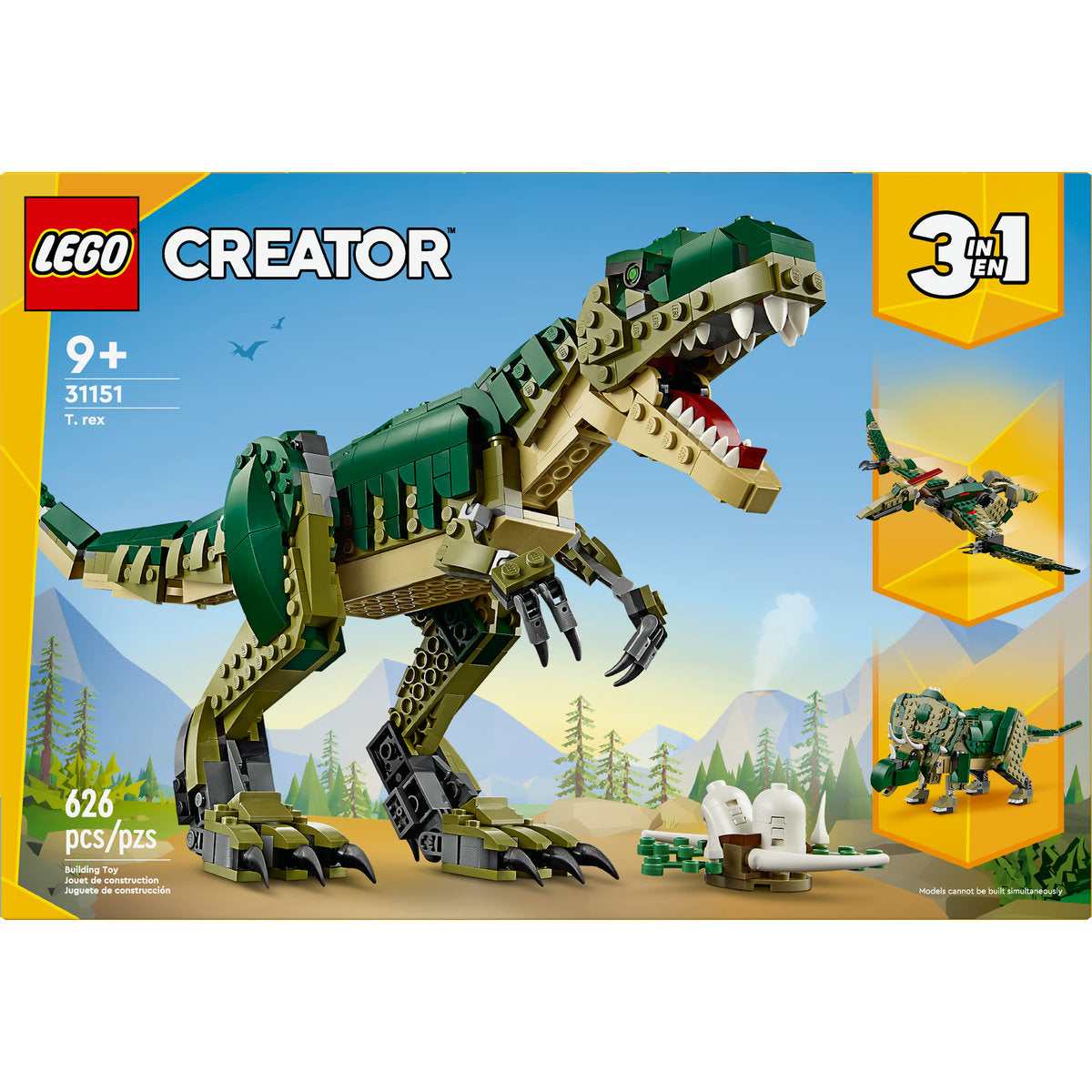 LEGO® Creator 3in1 T. Rex, Dinosaur Toy for Kids 31151