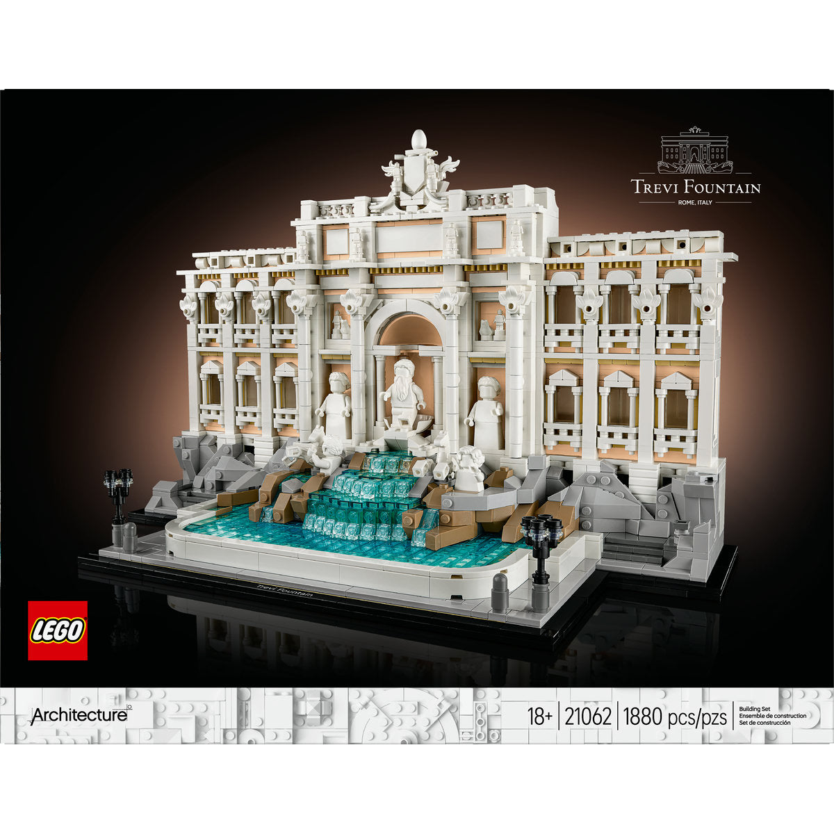 LEGO® Architecture Trevi Fountain Model, Italian Landmark Rome Memorabilia 21062
