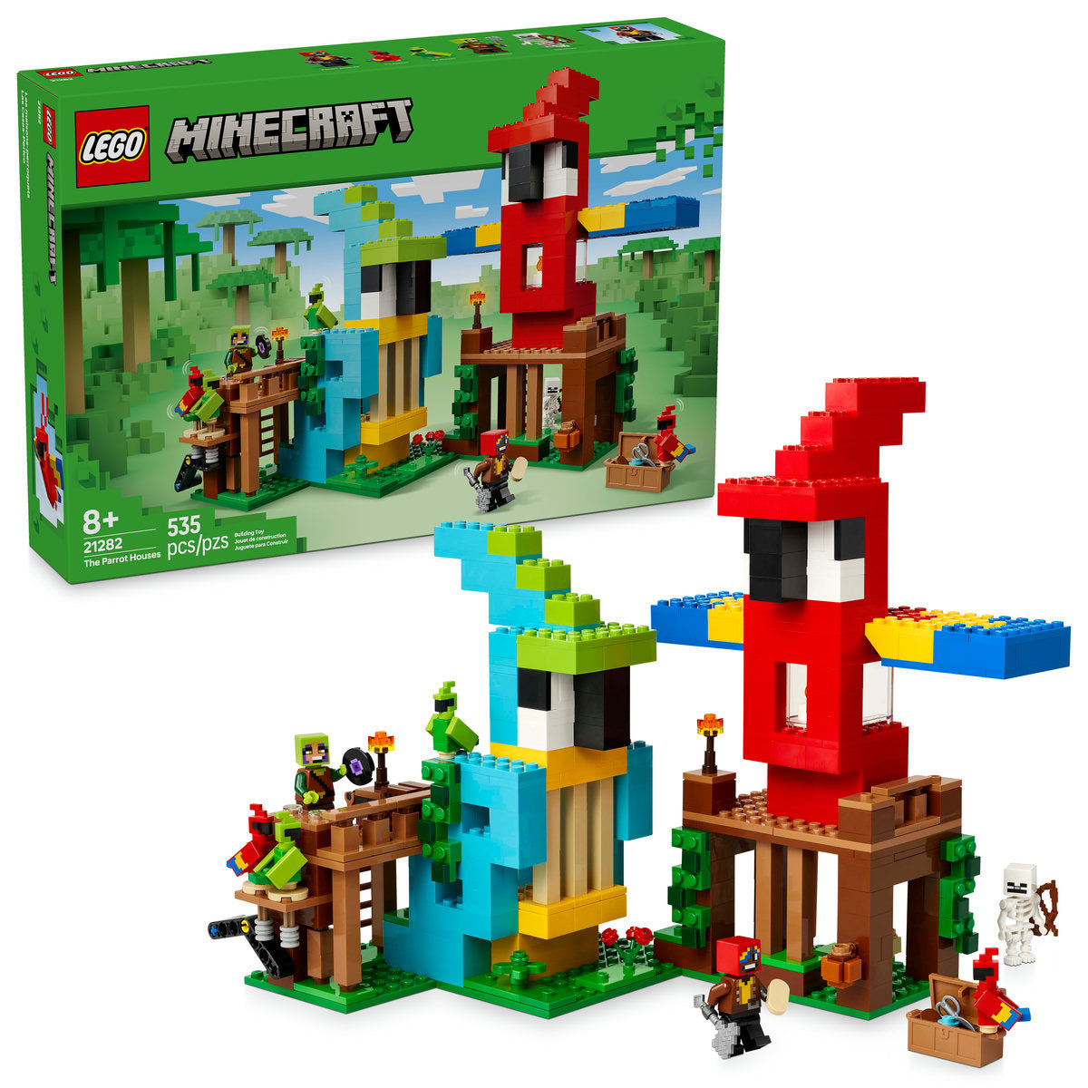 LEGO® Minecraft® the Parrot Houses, Buildable Video-Game Set 21282