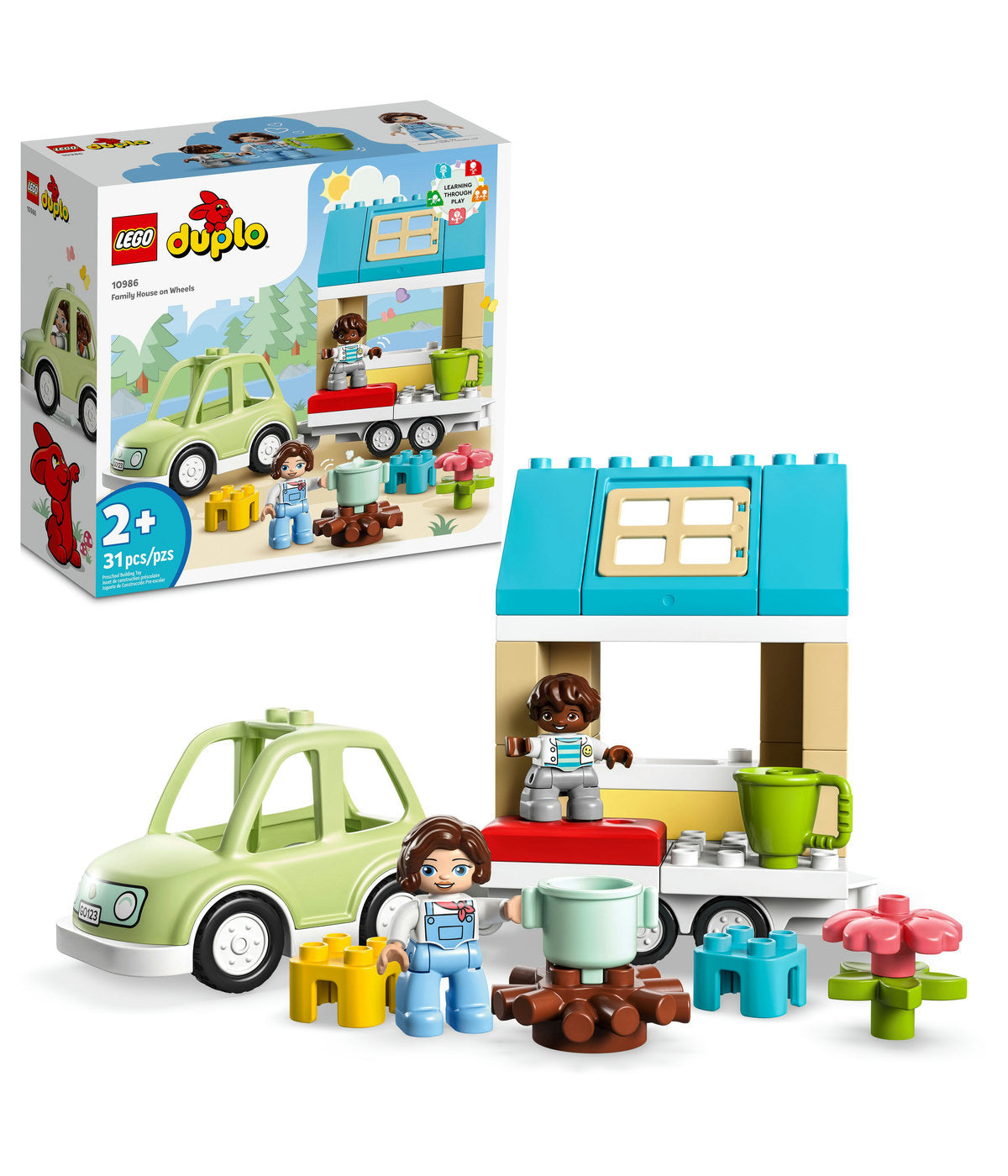 LEGO DUPLO Town Family House on Wheels 10986 Building Toy Set (31 Pieces)