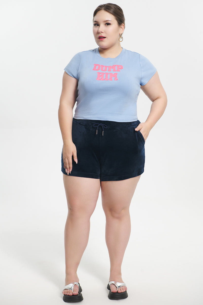 Plus-Size Big Bling Velour Shorts - Juicy Couture