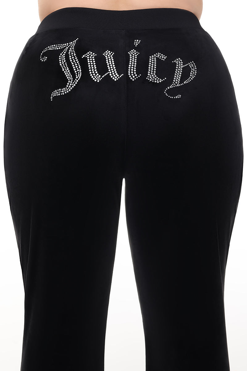 Plus-Size OG Big Bling Velour Track Pants - Juicy Couture