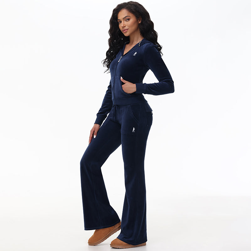 Hollywood Scottie Snap Pocket Cotton Velour Track Pants - Juicy Couture