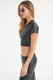 Faux Leather Crop Top - Juicy Couture